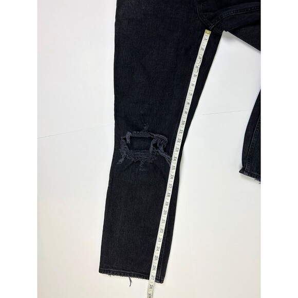 Abercrombie Curve Love Ultra High Rise Straight Jeans Black Distressed 4 Short - Picture 8 of 14